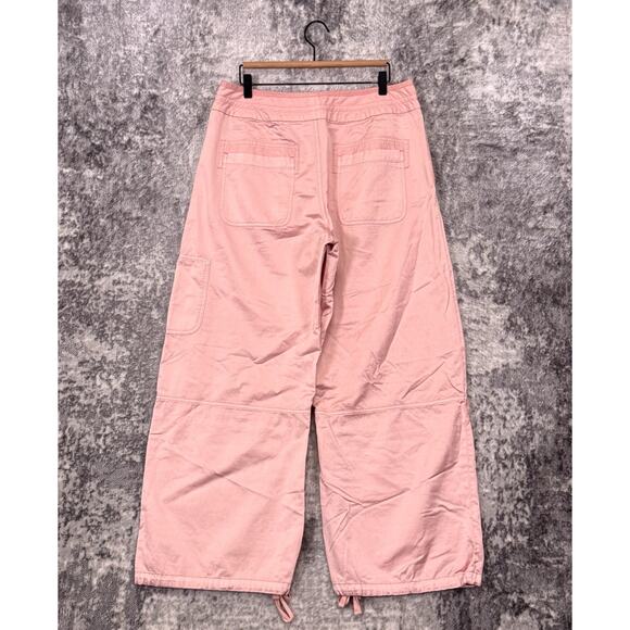Anthropologie Pants 32 Womens Pilcro Pink Parachute Cargo Wide Leg - Picture 2 of 7